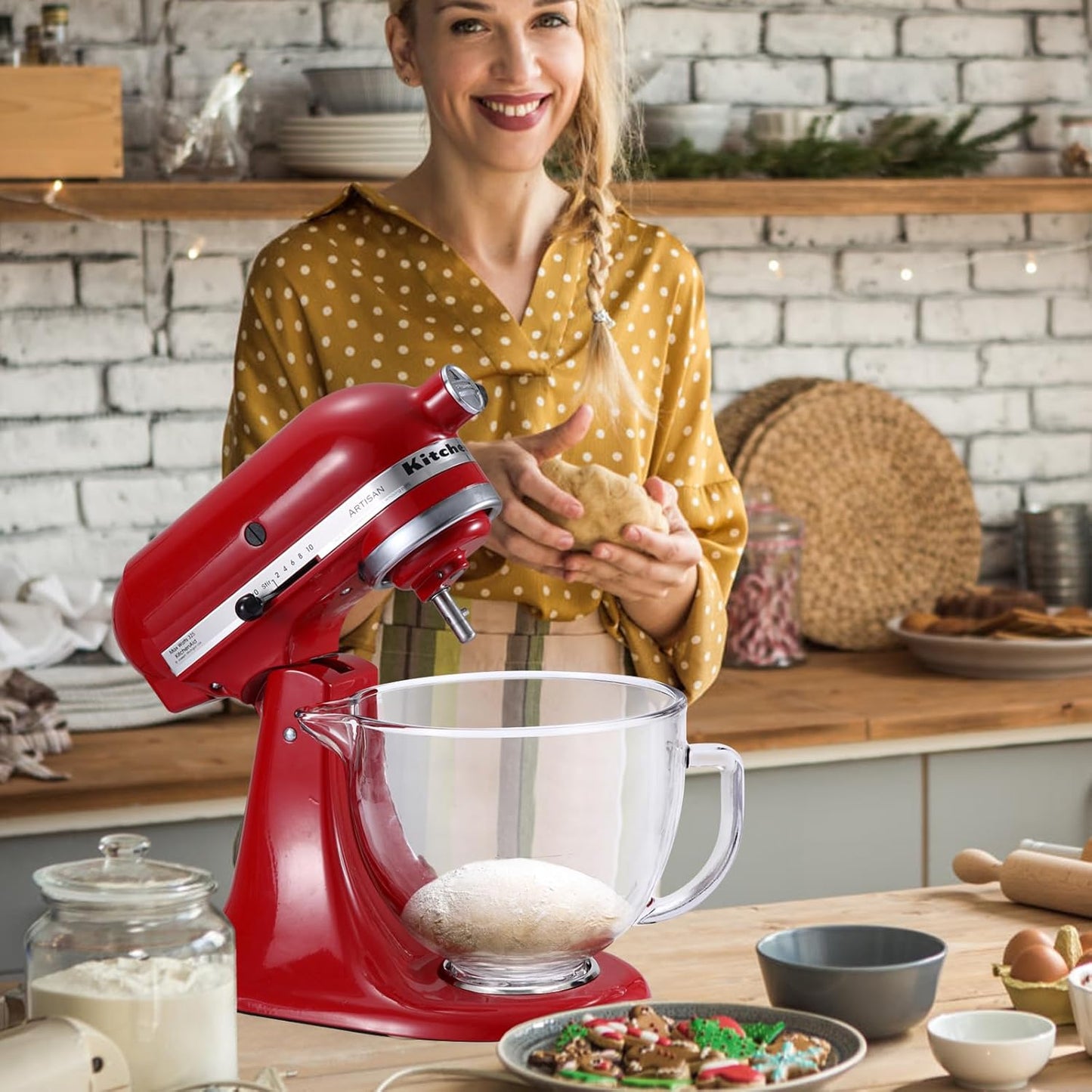 Schüsselaufsatz für KitchenAid Artisan, Classic und Mixer Tilt-Head, Glass Bowl + Lid