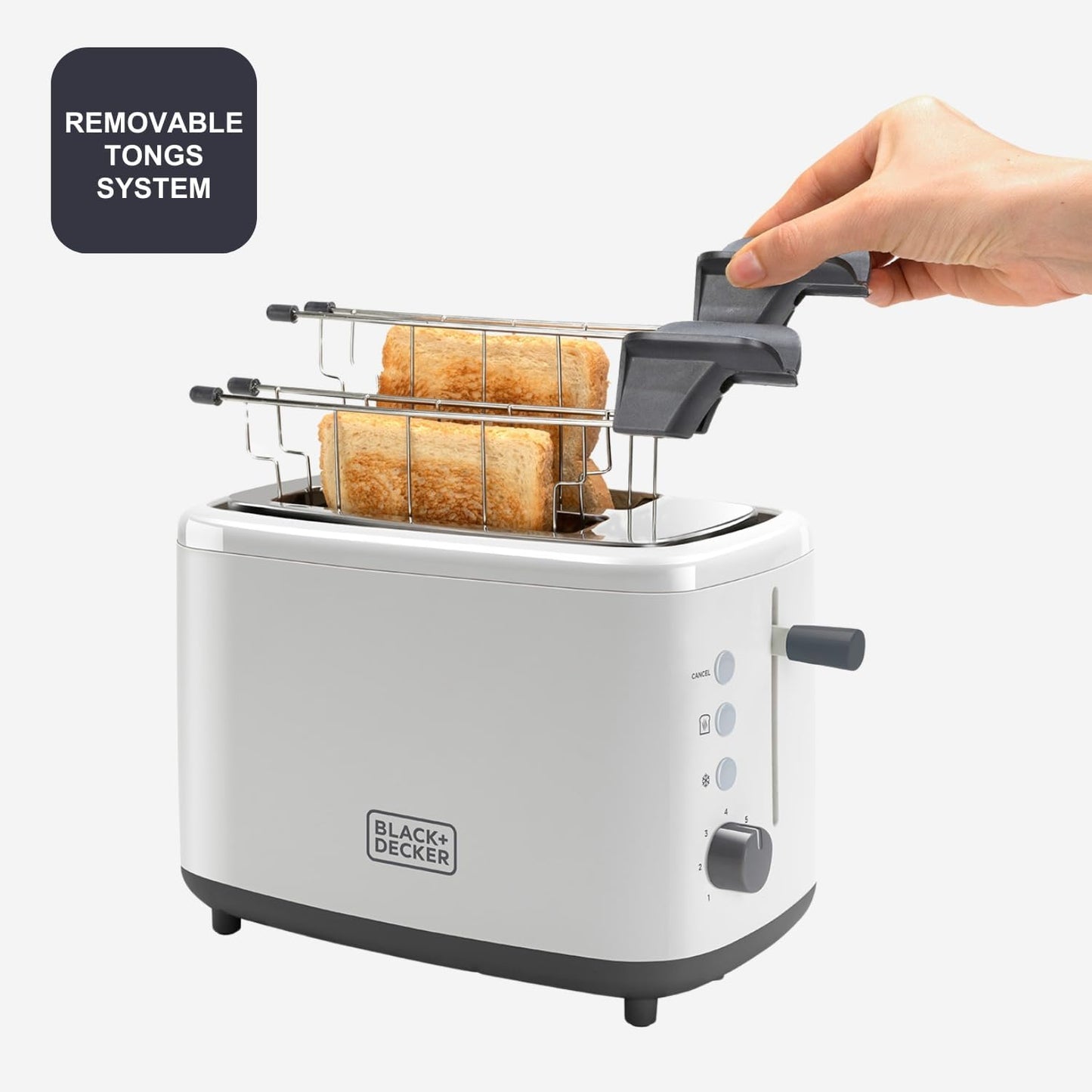 BXTOA820E - Toaster mit 2 breiten Toastschlitzen, 2 Schlitze | Zangen