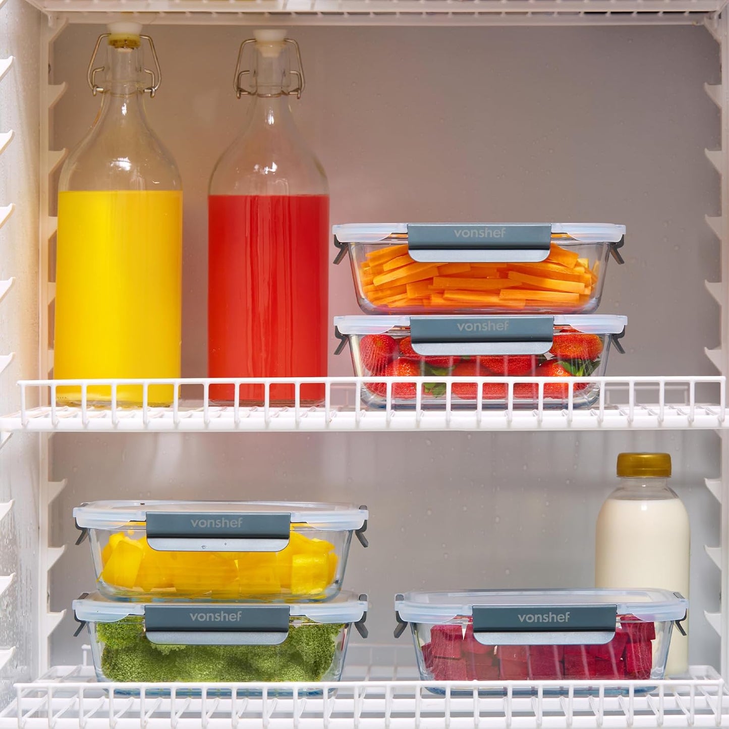 5er-Set Glas-Mealprepboxen, 5 Teiliges (1L)