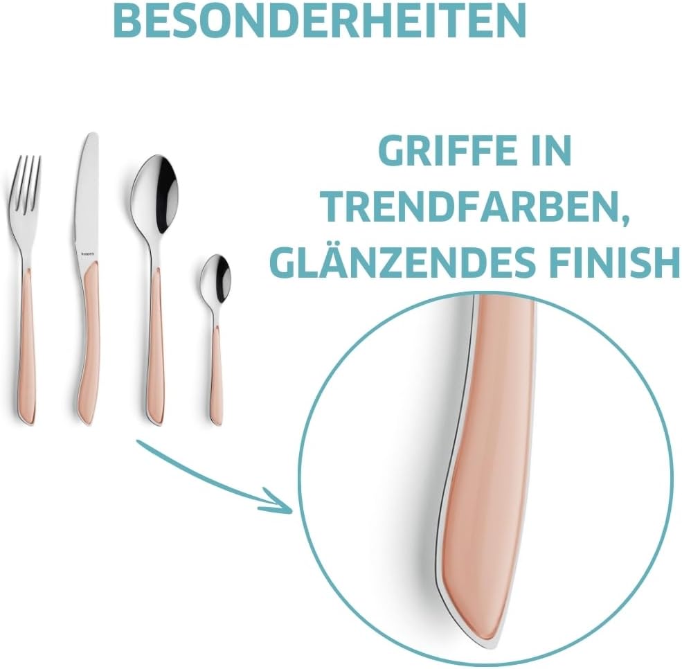 Prisma Besteckset für 6 Personen, Apricot | 24-teilig, 24-teilig