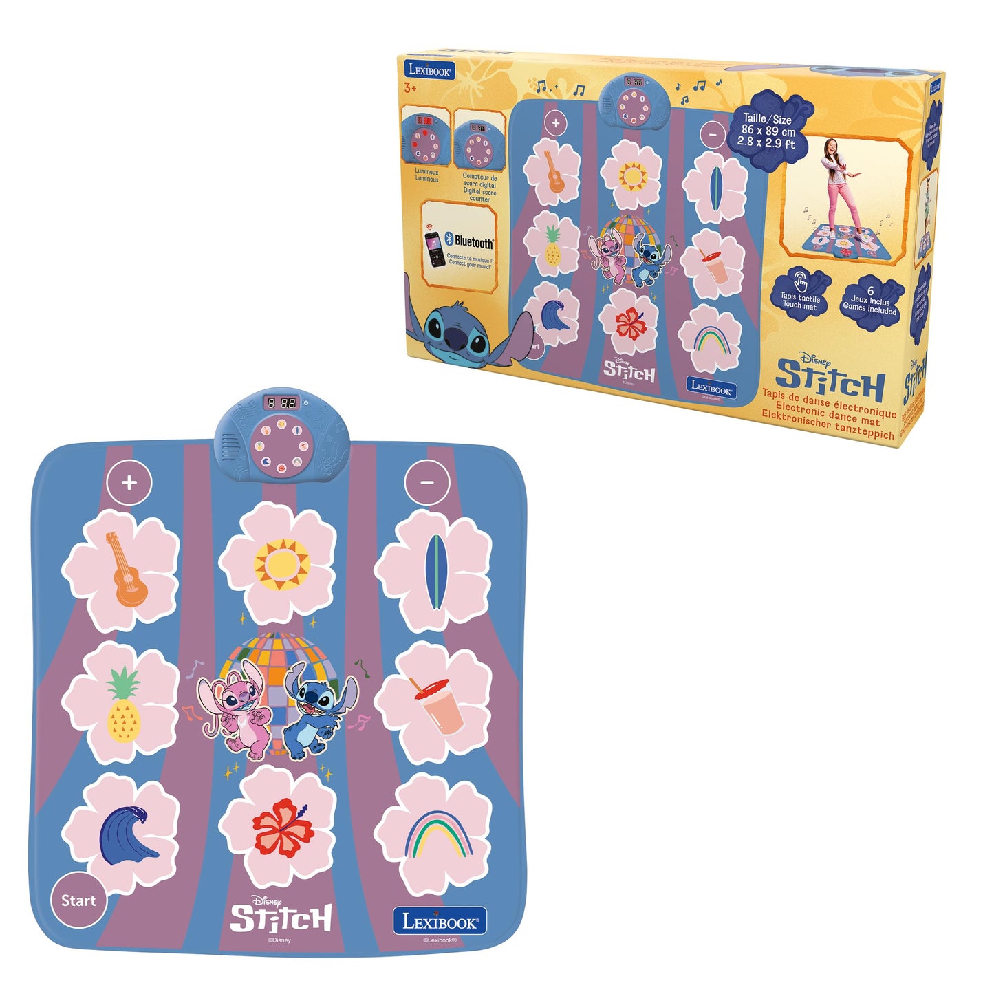 Elektronische Tanzmatte Stitch mit Bluetooth und 6 Spielmodi, Disney Stitch