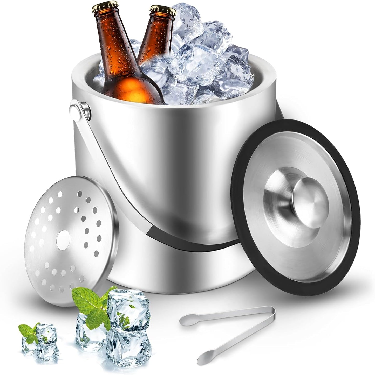 Eiskübel mit Deckel und Zange, 3.2L