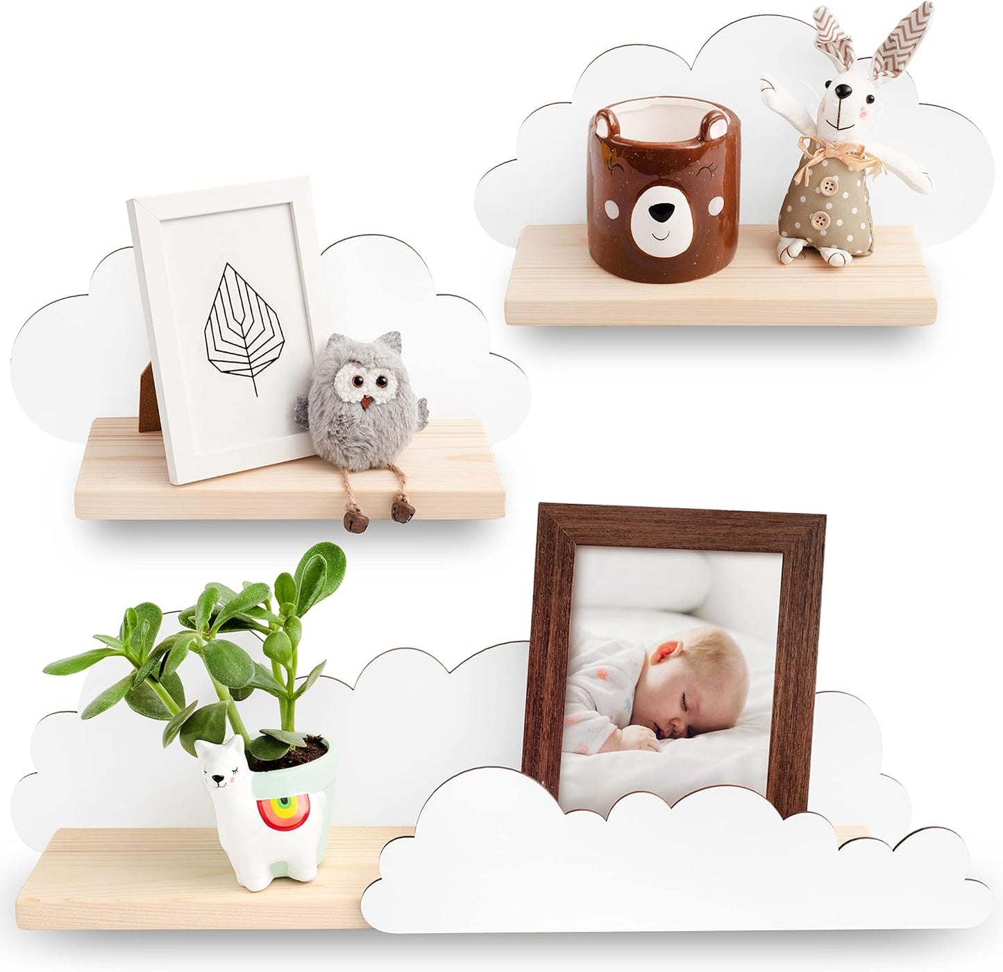 Wolkenförmige Wandregale für Kinderzimmer (3er Set)
