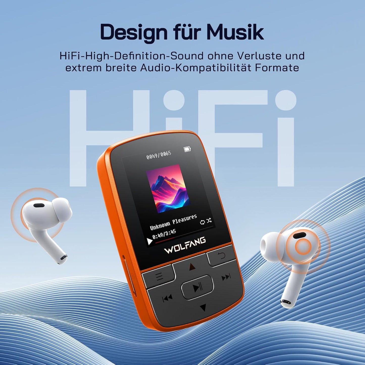 MP3-Player mit Sportclip, Orange