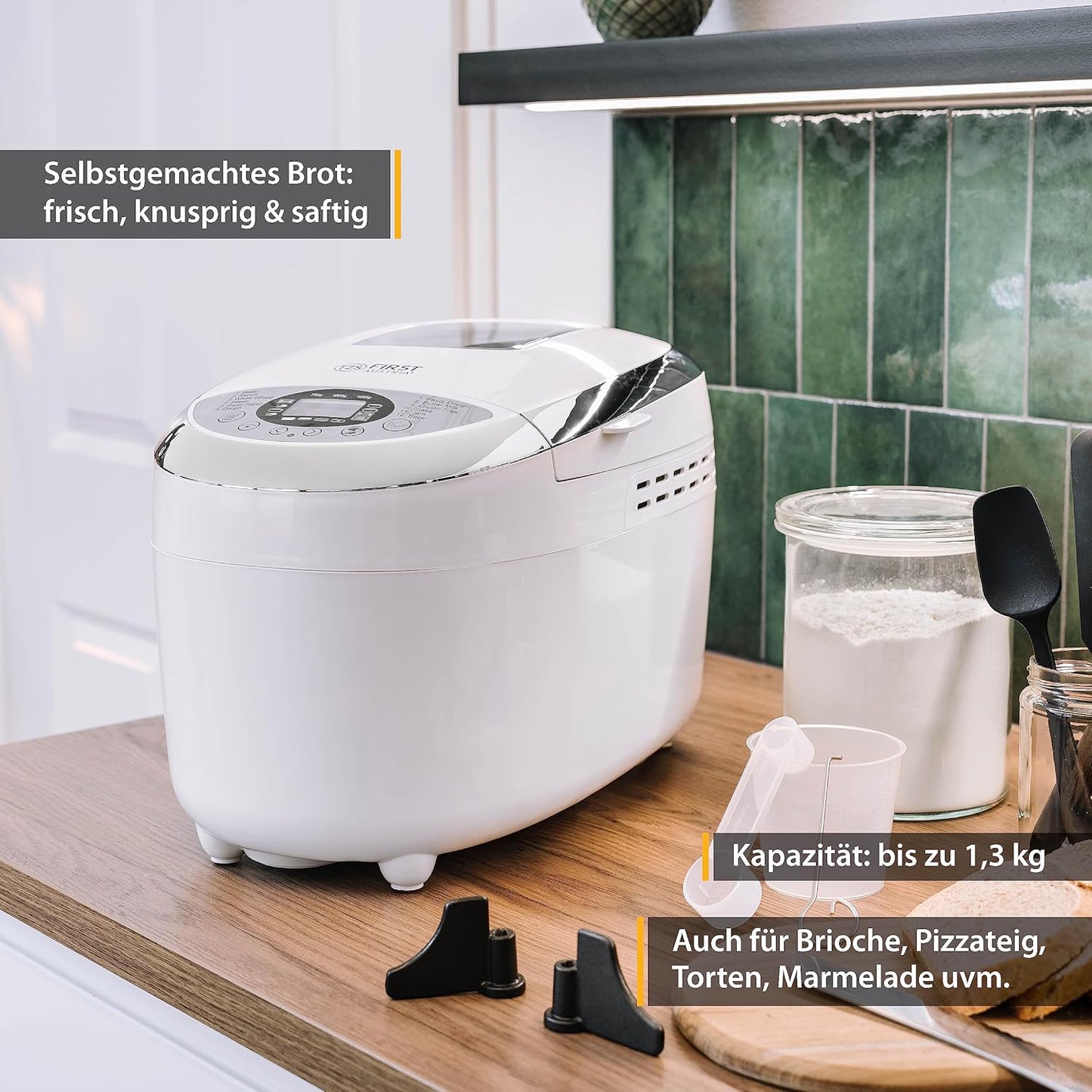 Brotbackautomat FIR5152-3 mit 12 Programmen und Timer, Weiss/Grau