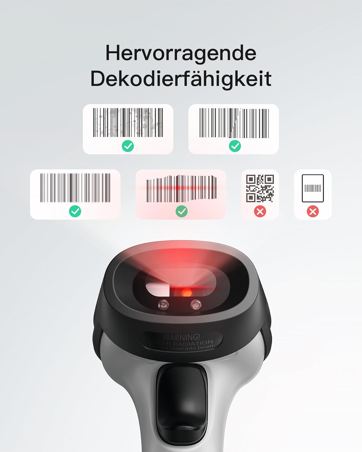 Barcodescanner BCST-70 für 1D, Grau 1D