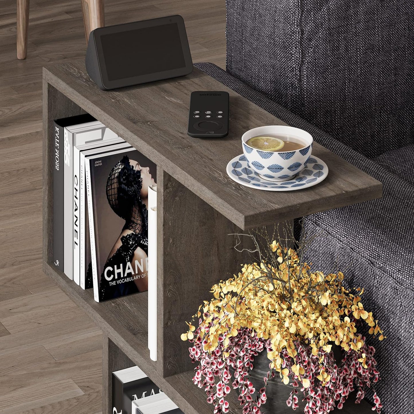 Beistelltisch mit 2 Etagen, Dark Coffee