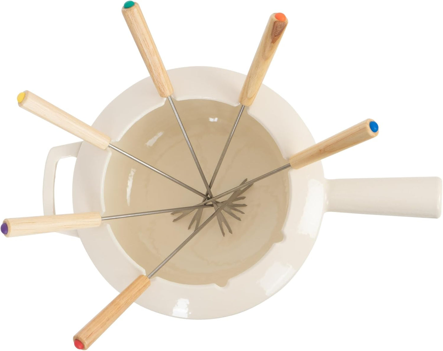 Fondue Set für 6 Personen, Creme / Creme Emailliert
