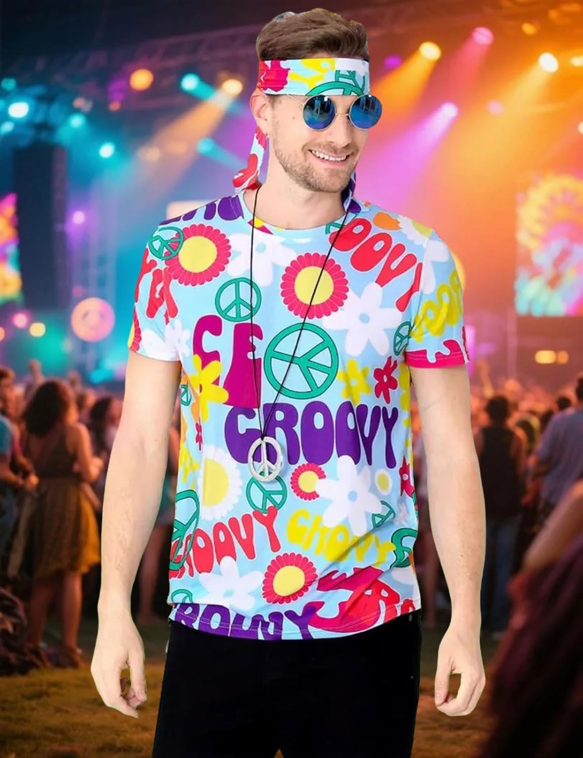 70er Groovy Hippie-Kostüm, M Peace