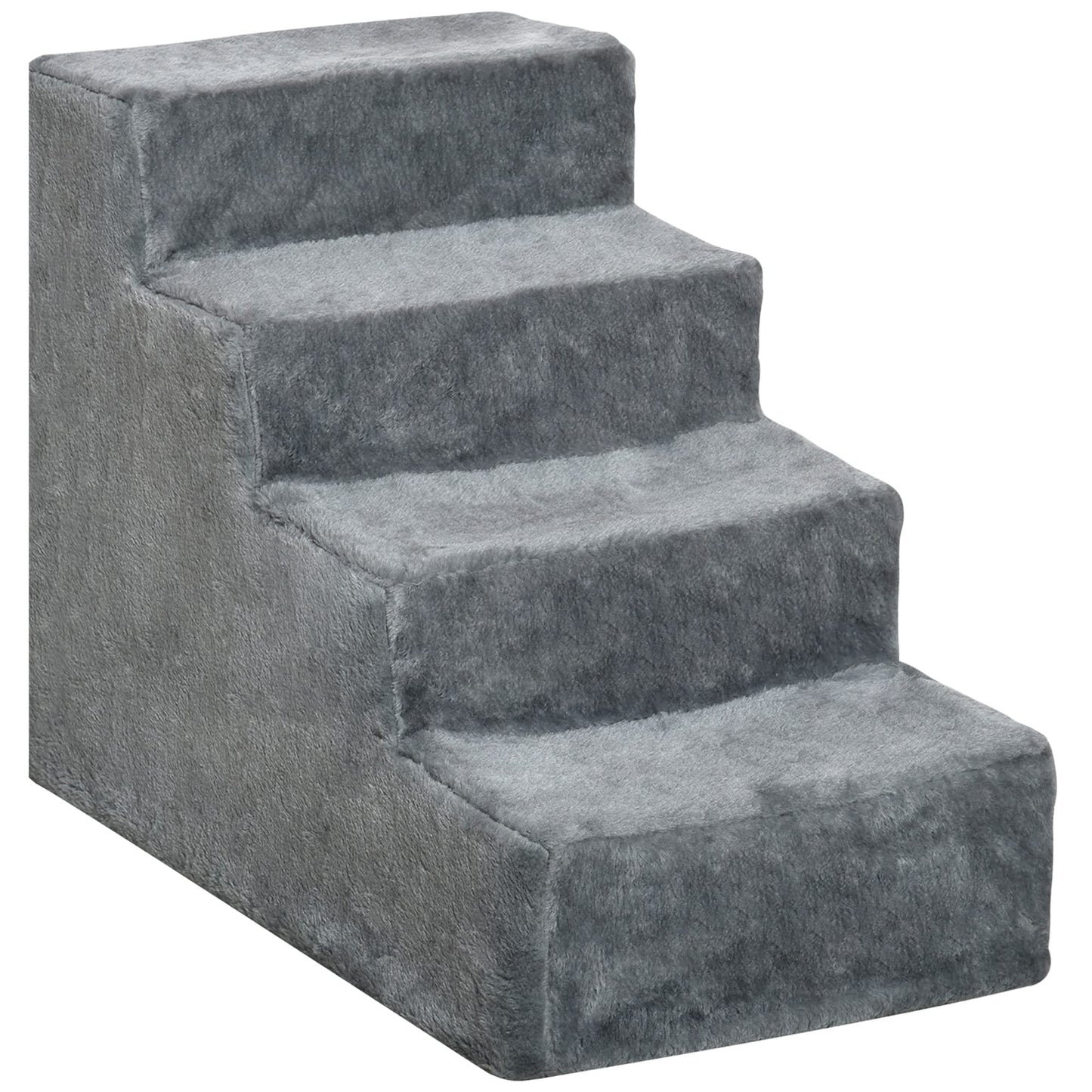 Haustiertreppe mit abnehmbarem Bezug, Hellgrau 60L x 35B x 44H cm
