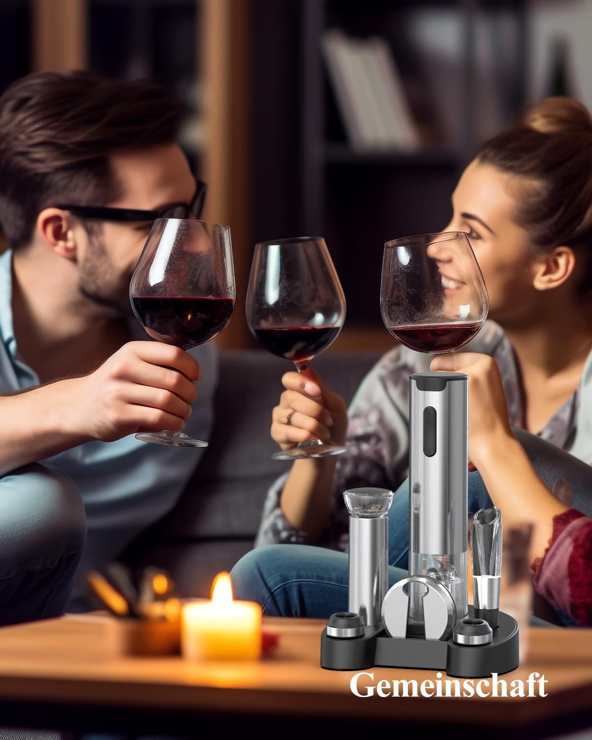 Elektrisches Weinflaschenöffner Set, 7-in-1 Wiederaufladbares Weinöffner-set - Sliver