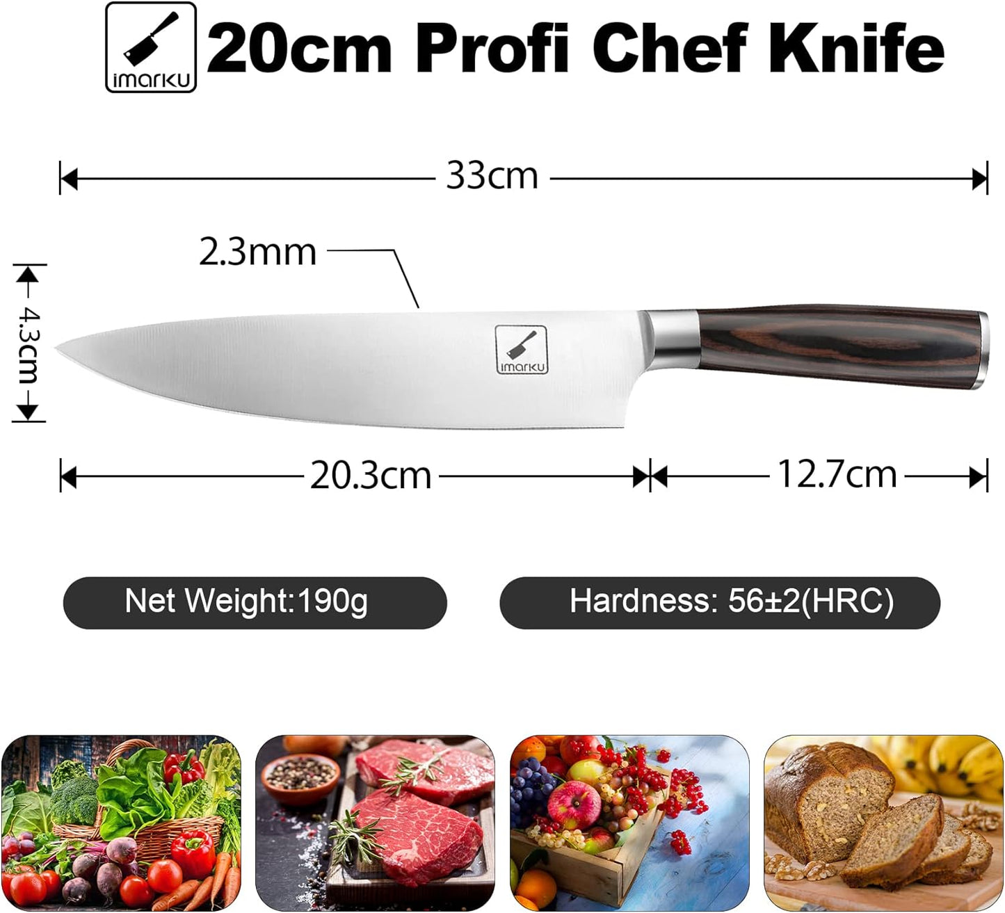 Chefmesser, 8" Kochmesser