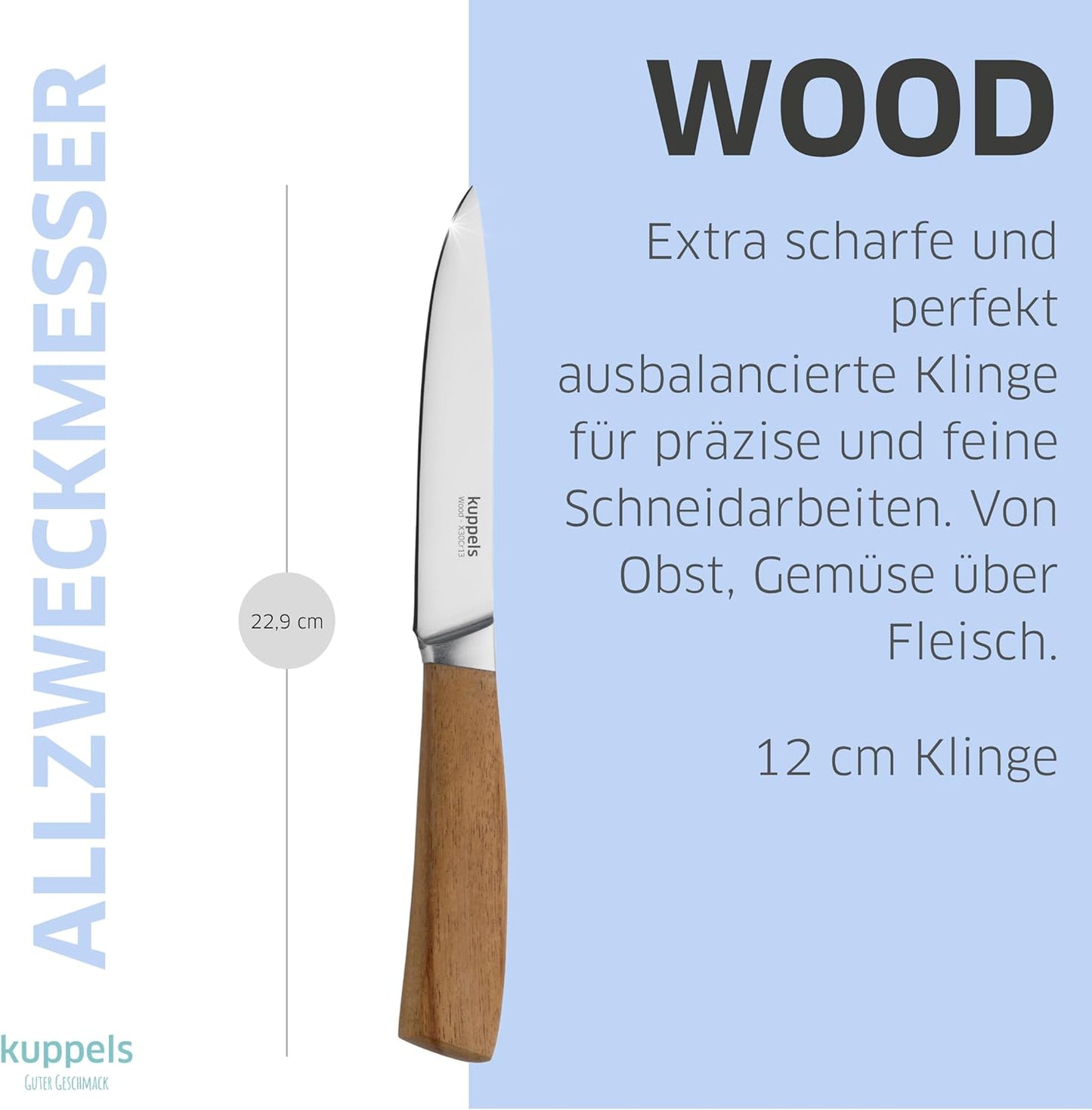 WOOD Küchenmesser, Küchenmesserset 2tlg.