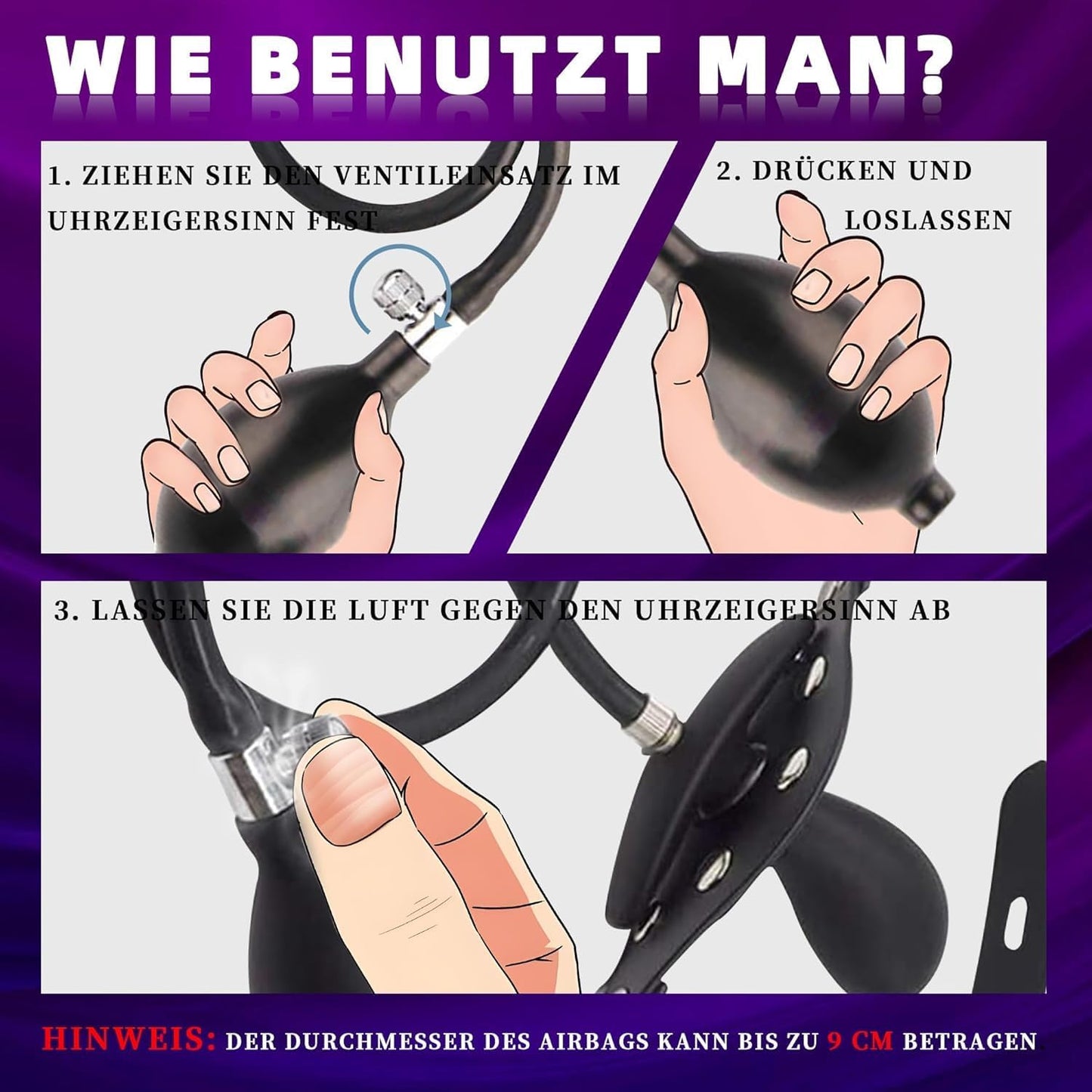 Aufblasbarer Silikon-Mundknebel