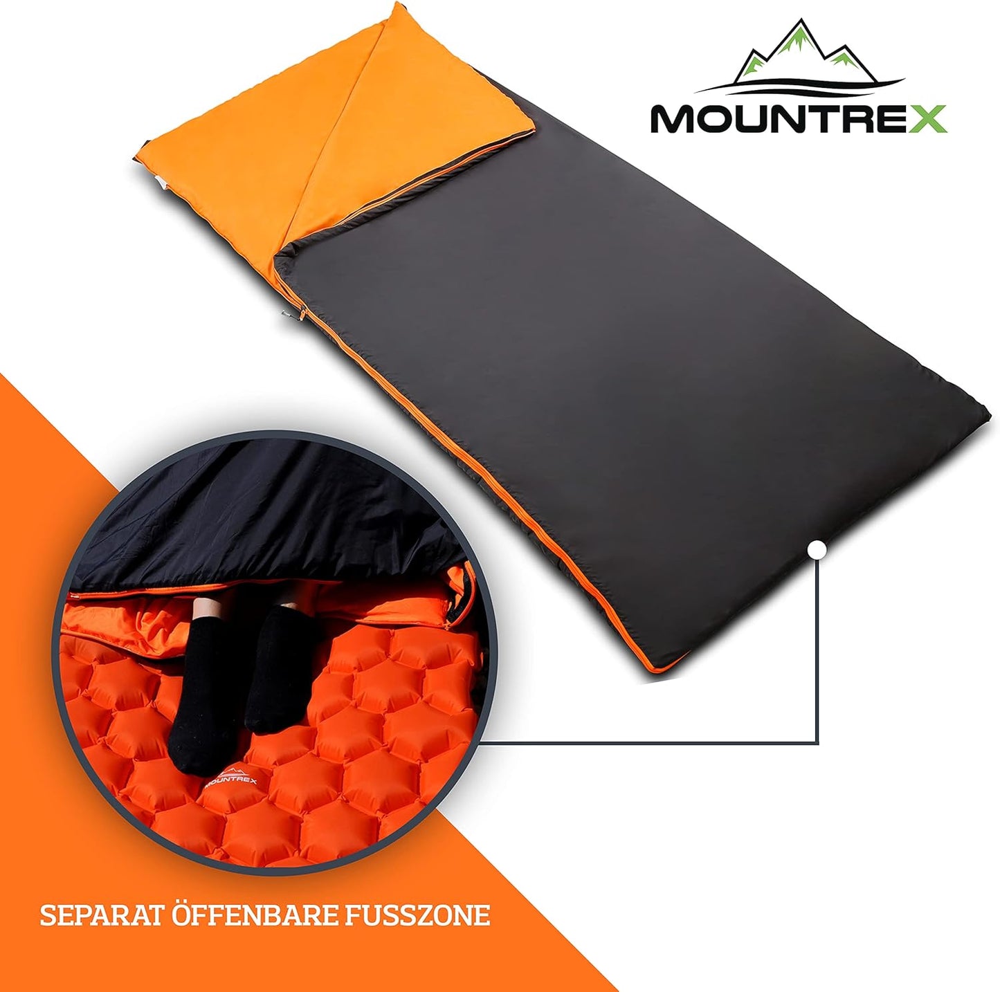 Ultraleichter Sommerschlafsack, Schwarz - Rechts