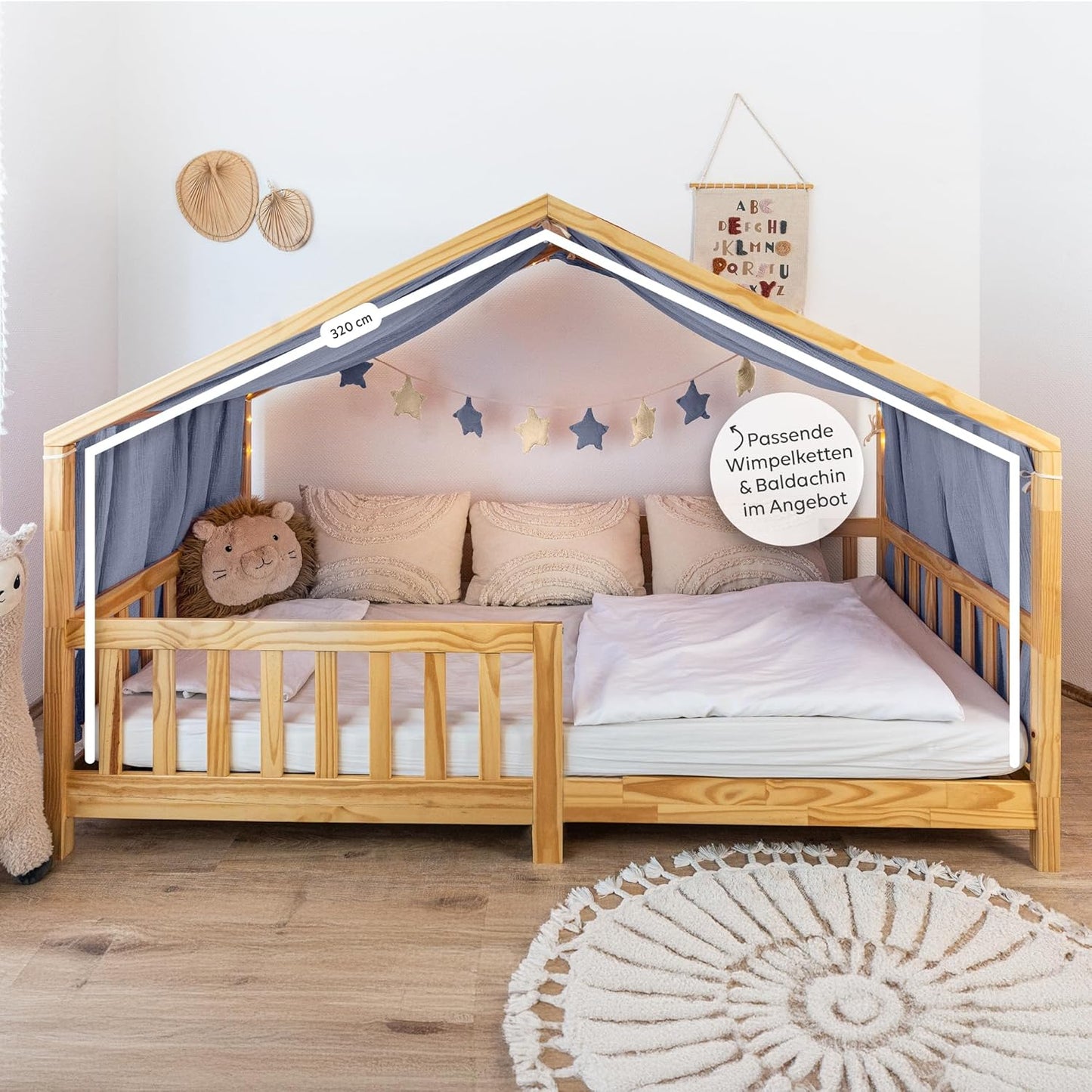 Hausbett Himmel, Blau 135 x 320cm