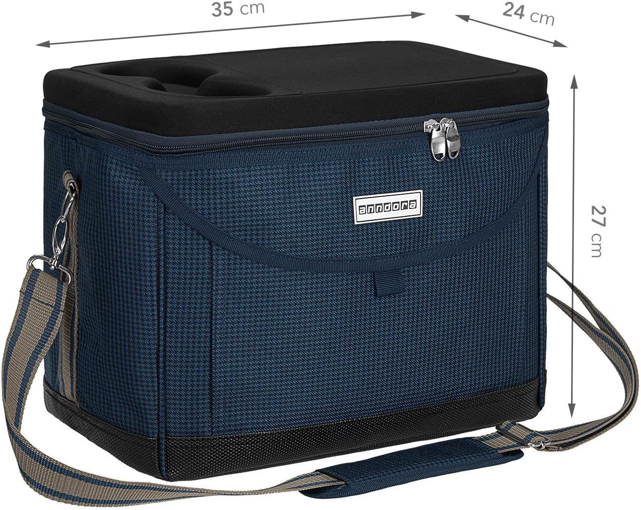 Kühltasche 22 L, Blau Hahnentritt