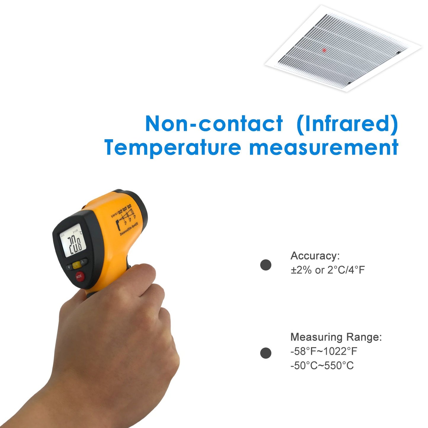 Digitales Infrarotthermometer mit Laser