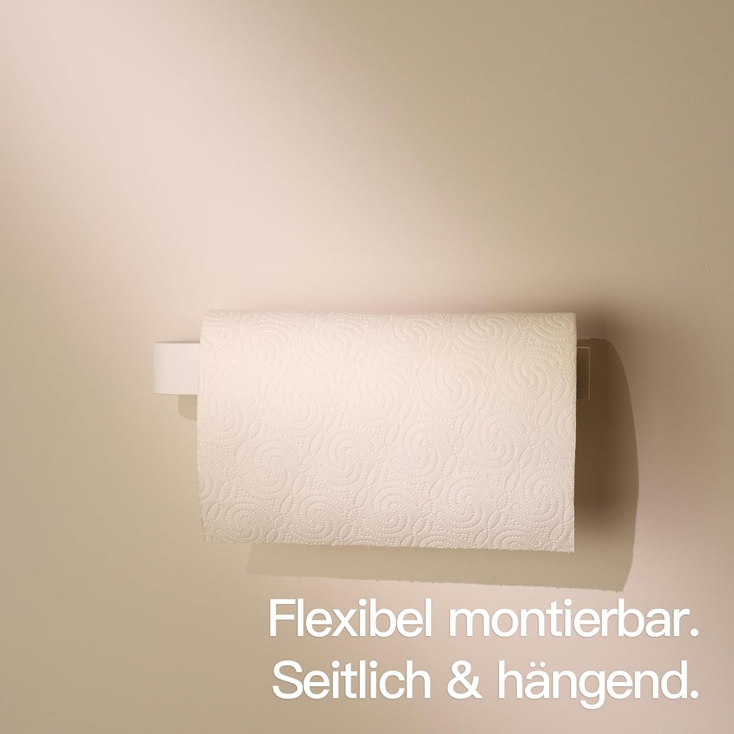 Küchenrollenhalter ohne Bohren, Matt Weiss