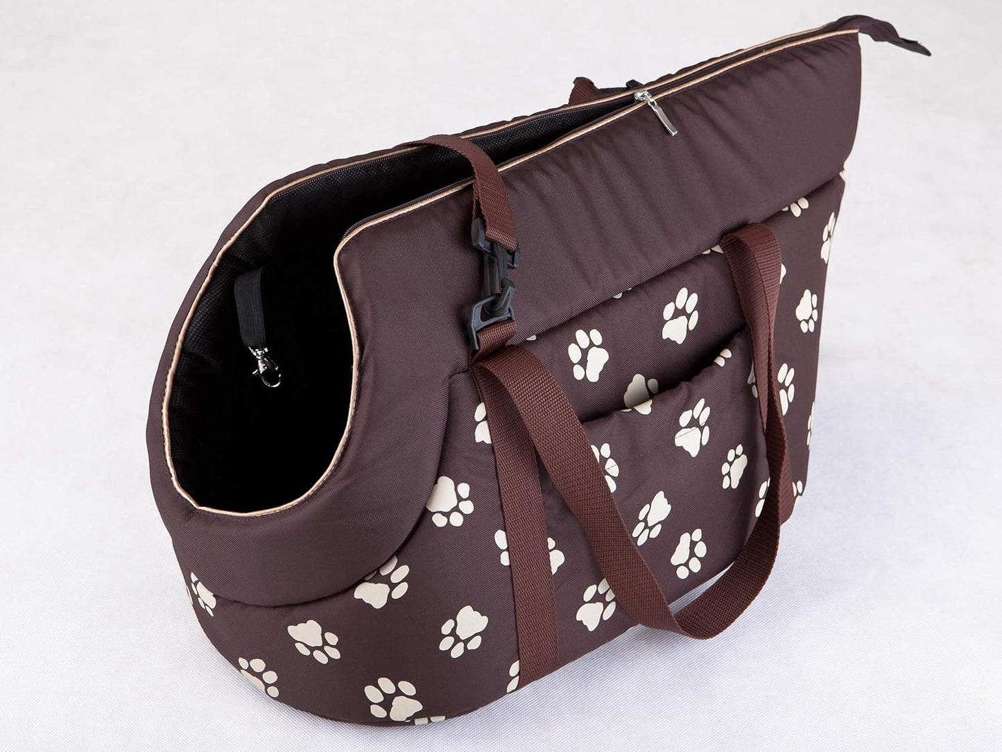 Hundetragetasche, M - 30,90 € Braun mit Pfoten