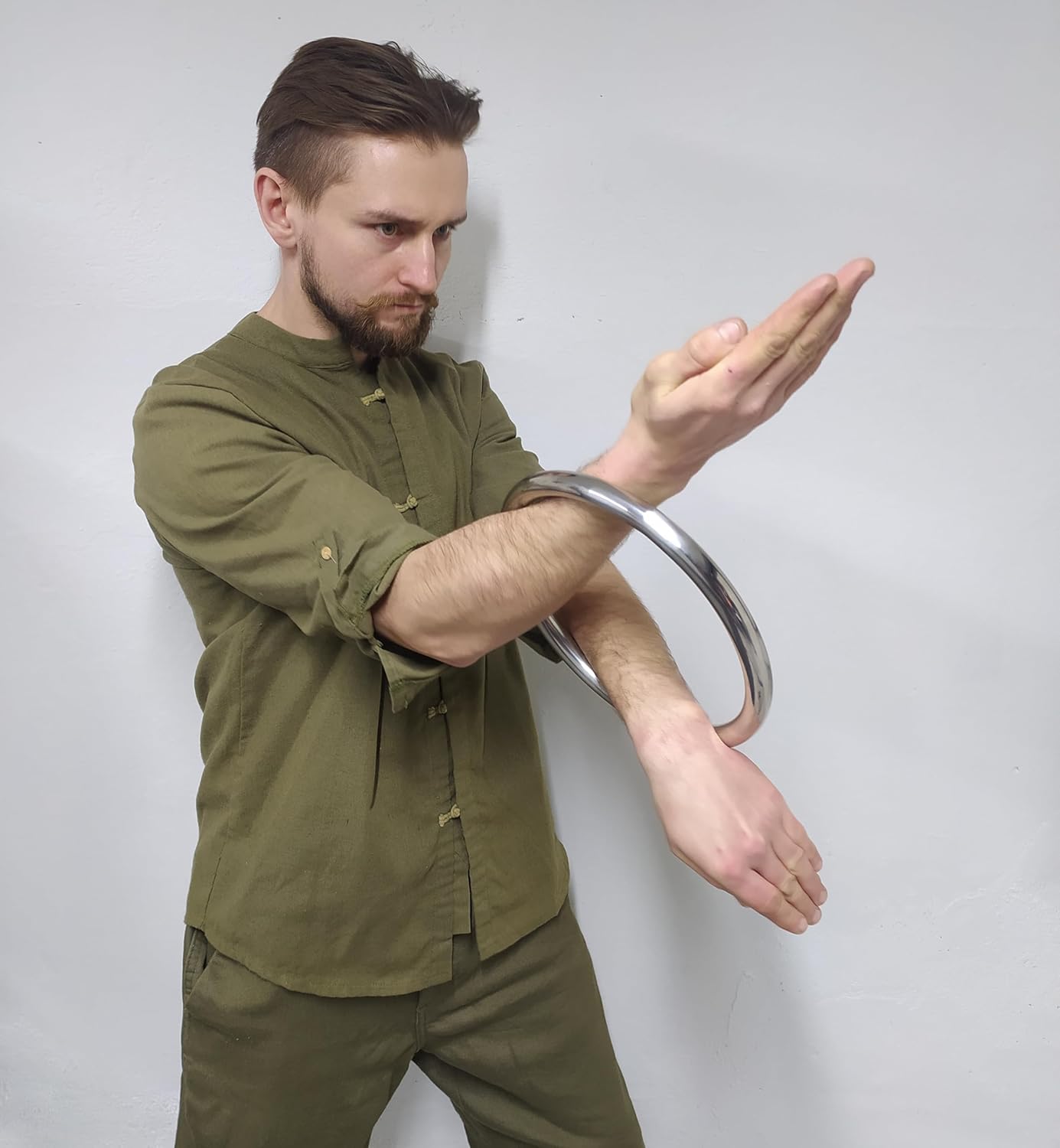 Der Wing Chun Trainingsring aus Edelstahl, Silber