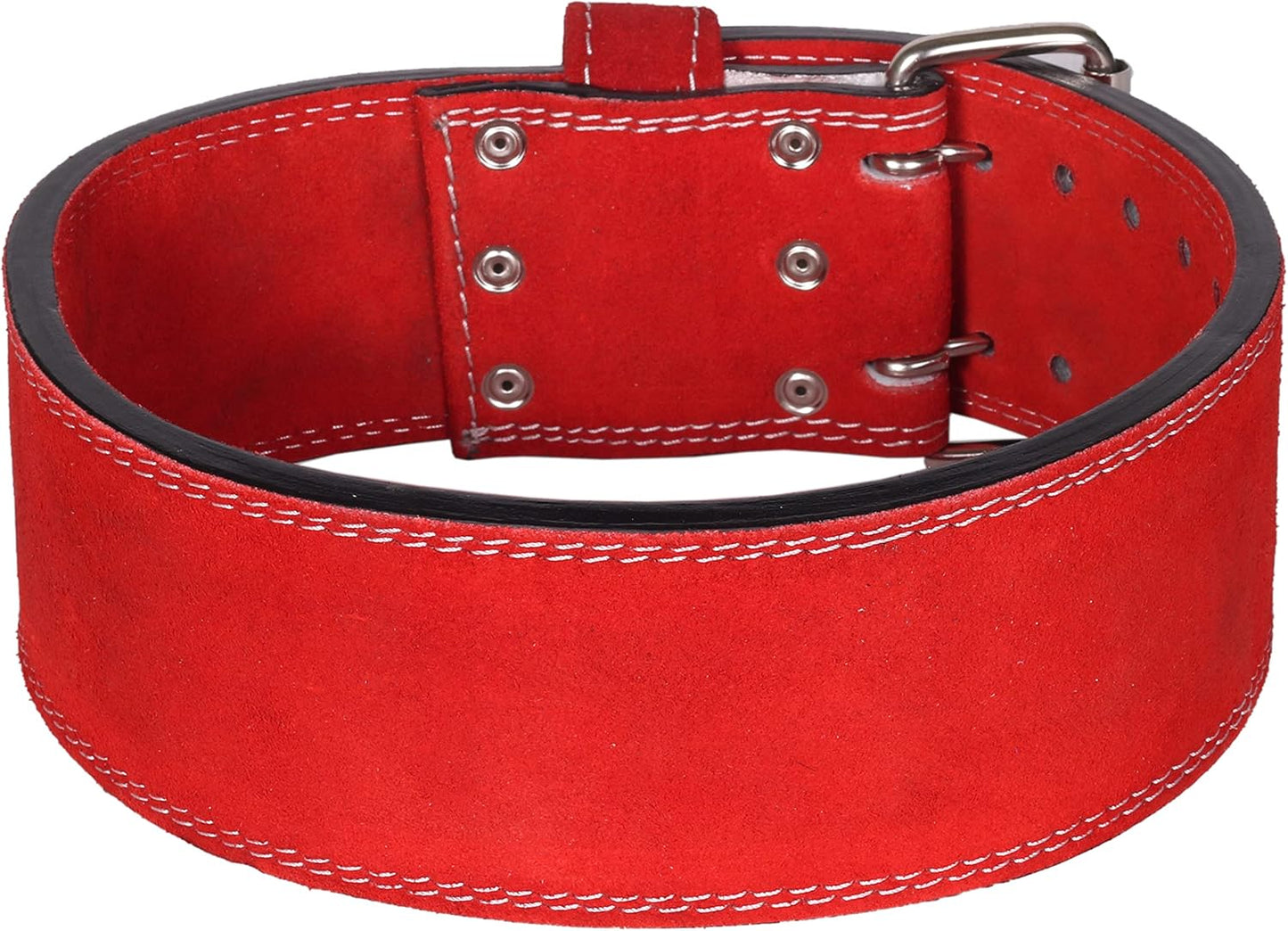 Gewichthebergurt aus Leder für Fitness-Training, rot M (28'' to 32'')