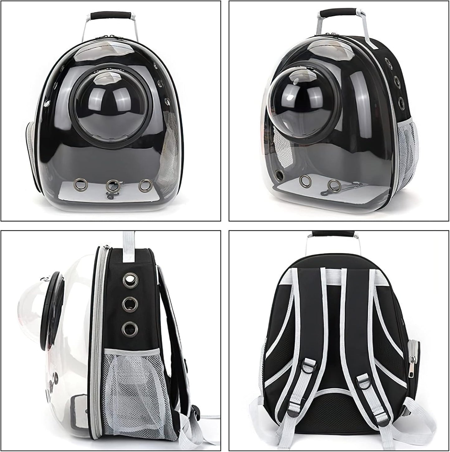Haustier-Rucksack mit Lüftungssystem (Raumkapsel-Design), Grau 35*45*28CM