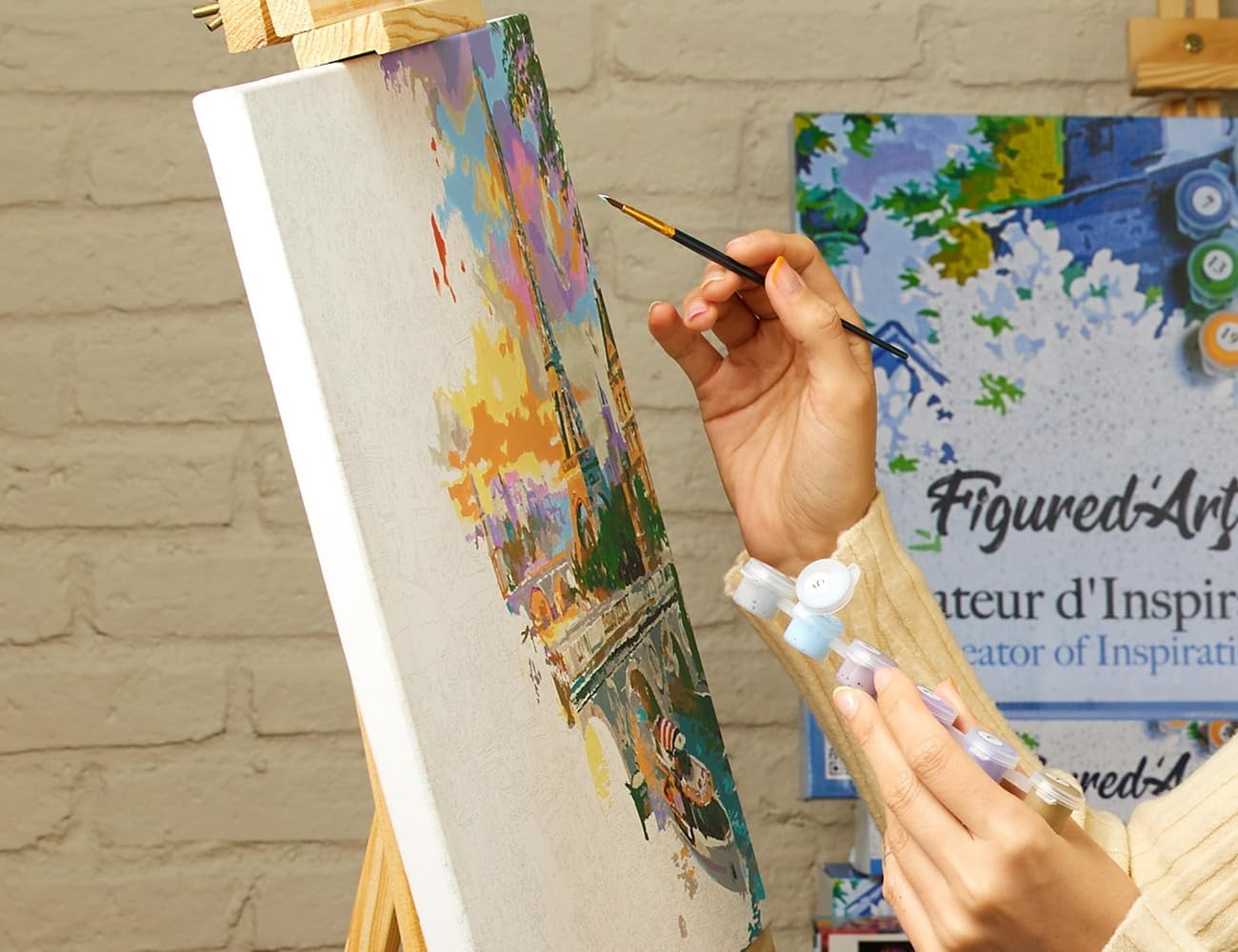 Malen nach Zahlen - Grüne Blätter, Grüne Blätter 40x50cm Mit Keilrahmen (nicht gespannt)