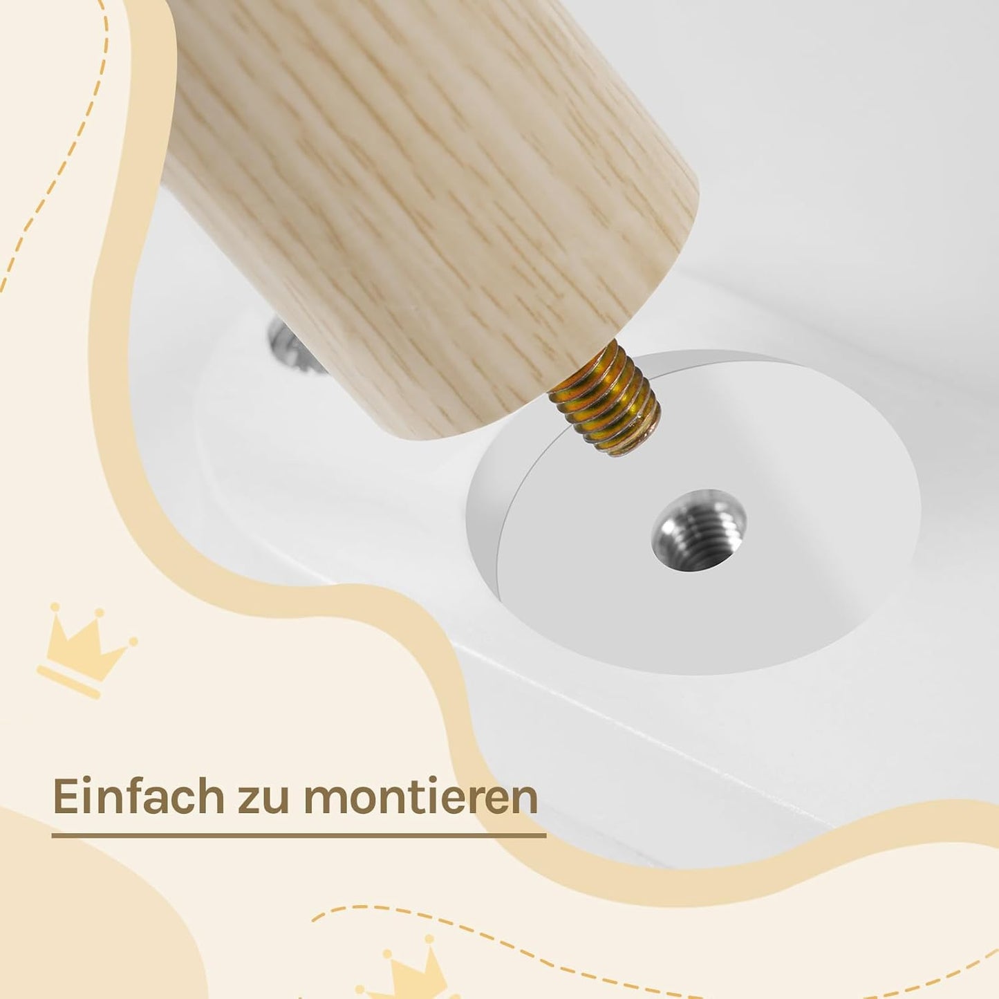 Kindertisch-Set mit 2 Stühlen, MDF/Massivholz, Quadratischen Tisch-1