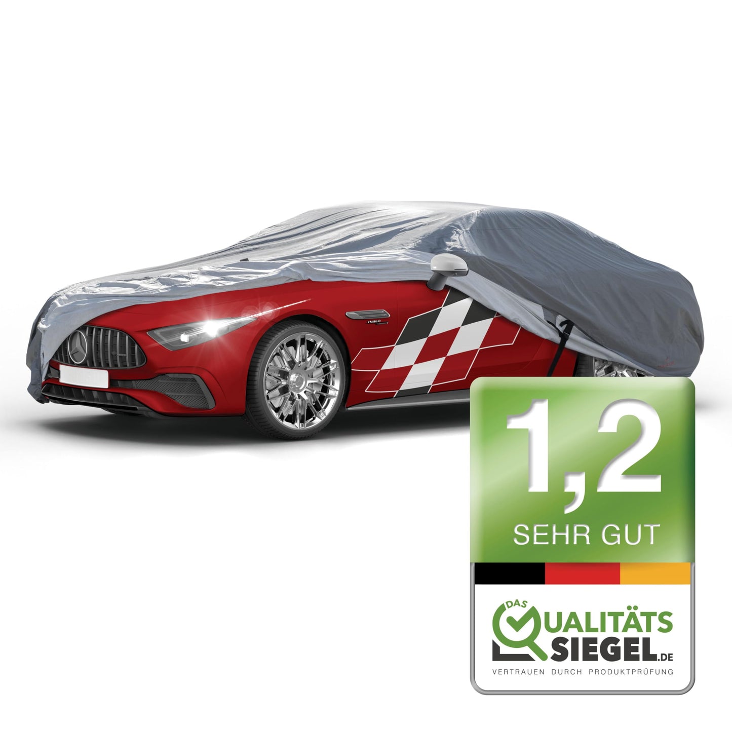 Abdeckplane Auto All Weather Plus, Autoplane Vollgarage Grösse 2 PKW grau, Grösse 2: PKW 430 - max. 482 cm Länge Anthrazit