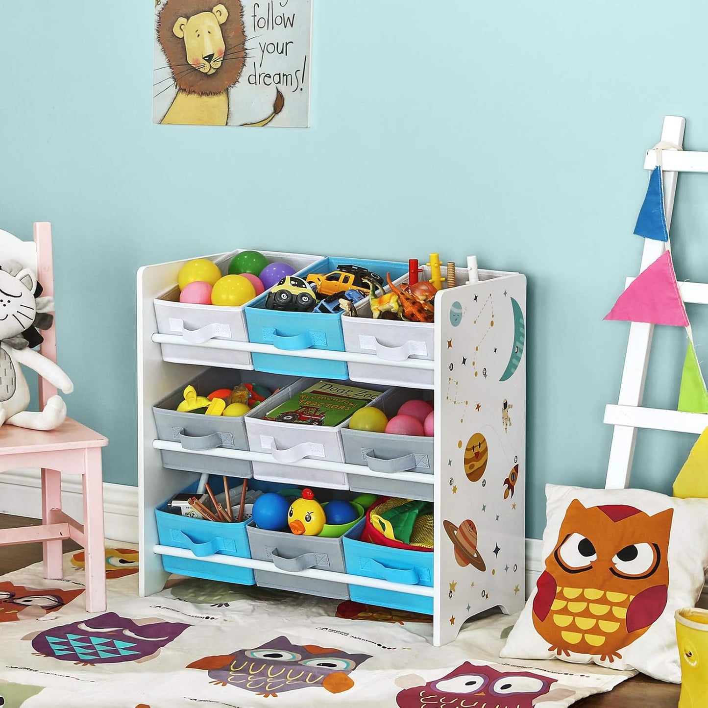 Kinderzimmer Spielzeug-Organizer mit 9 Boxen