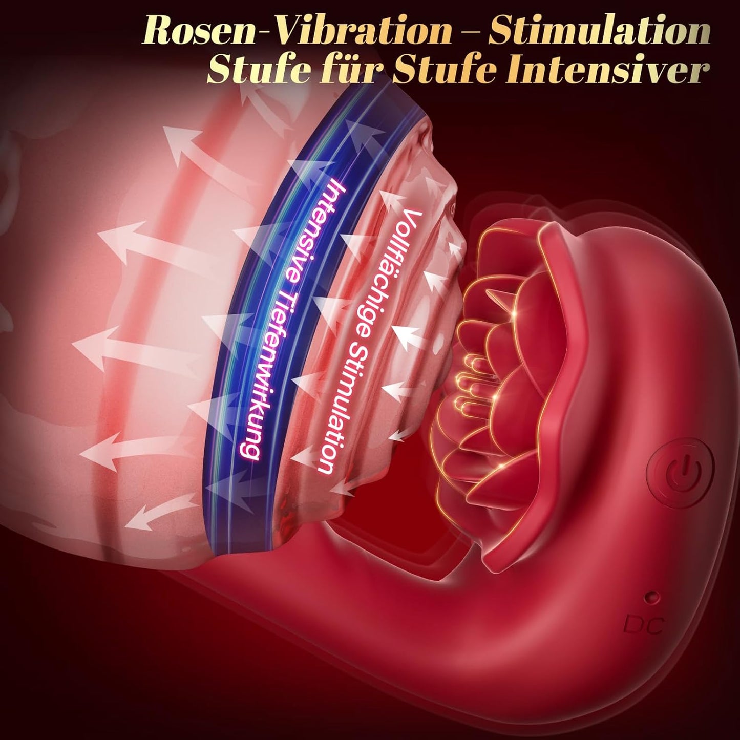 Rosen Vibrator mit KI-Steuerung, 9 Modi, leise, App-gesteuert