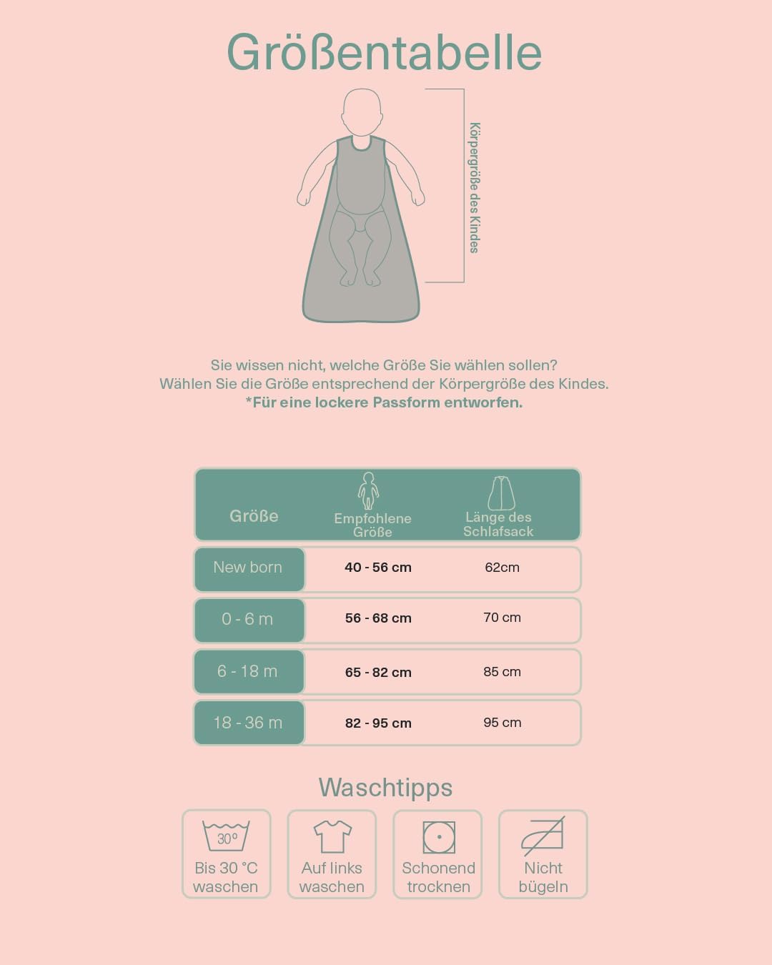 Babysommerschlafsack für Neugeborene, Pistacchio 0 Monate