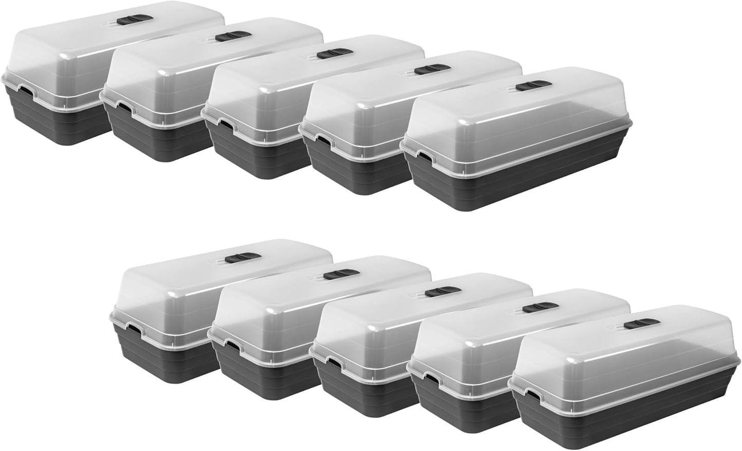10er-Set Mini-Gewächshäuser, 10er Set 51 x 23 x H19 cm