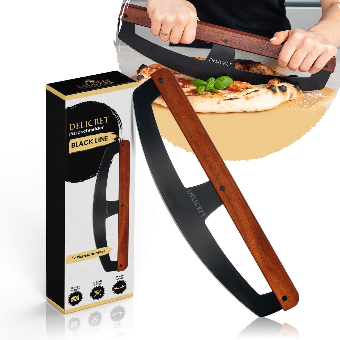 Pizza Wiegemesser Black Line-Serie