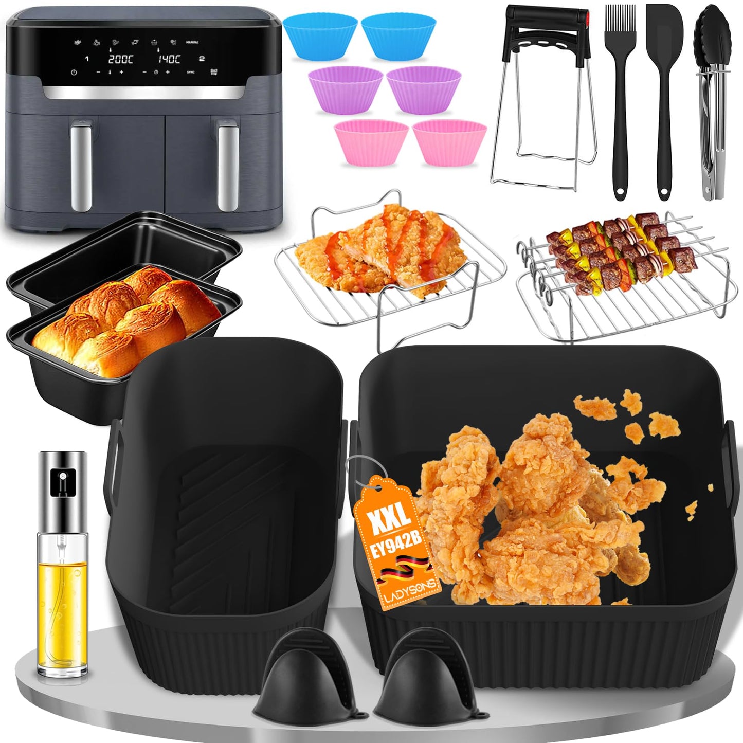 Heissluftfritteuse Zubehör-Set für Tefal EY942B 11L