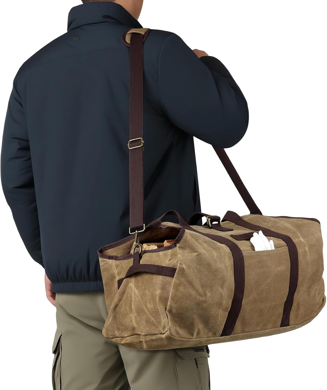 Wasserdichte Kaminholztasche, Khaki