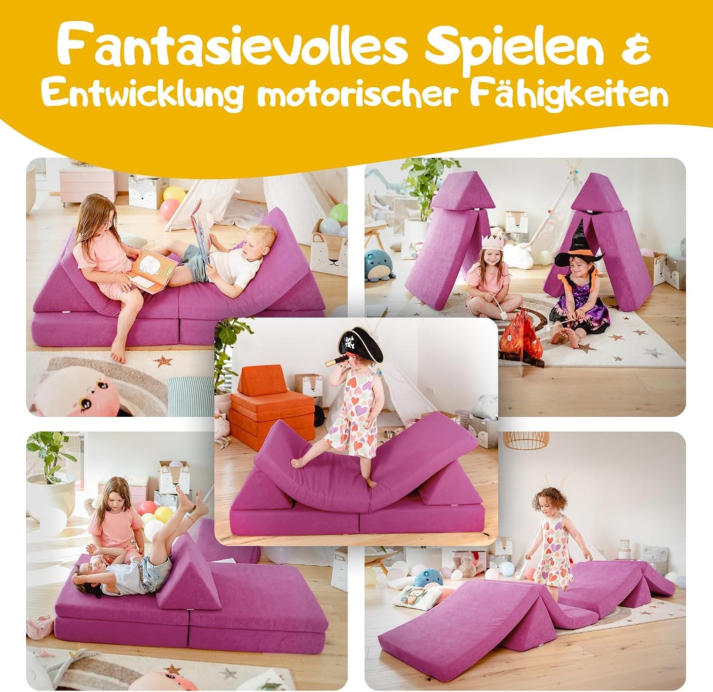 Spielsofa für Kinder, Schmetterlingslila