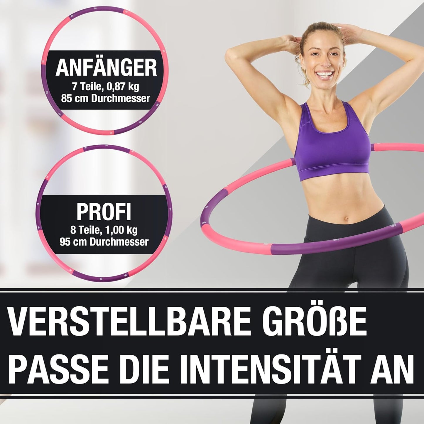 Hula Hoop Fitnessreifen für Erwachsene, Violett