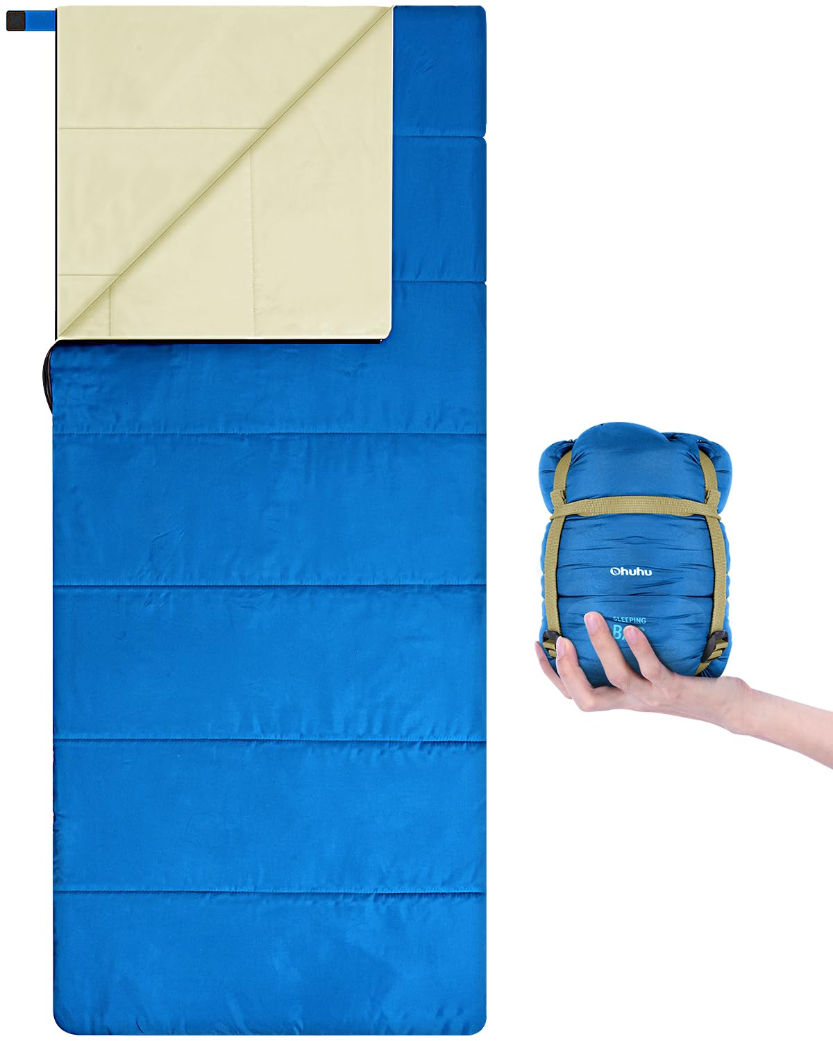 Ultraleichter Sommerschlafsack für Camping und Reisen, Blau