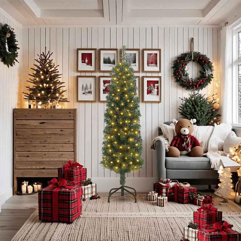 Künstlicher Weihnachtsbaum mit LED-Beleuchtung, 180 cm Grün