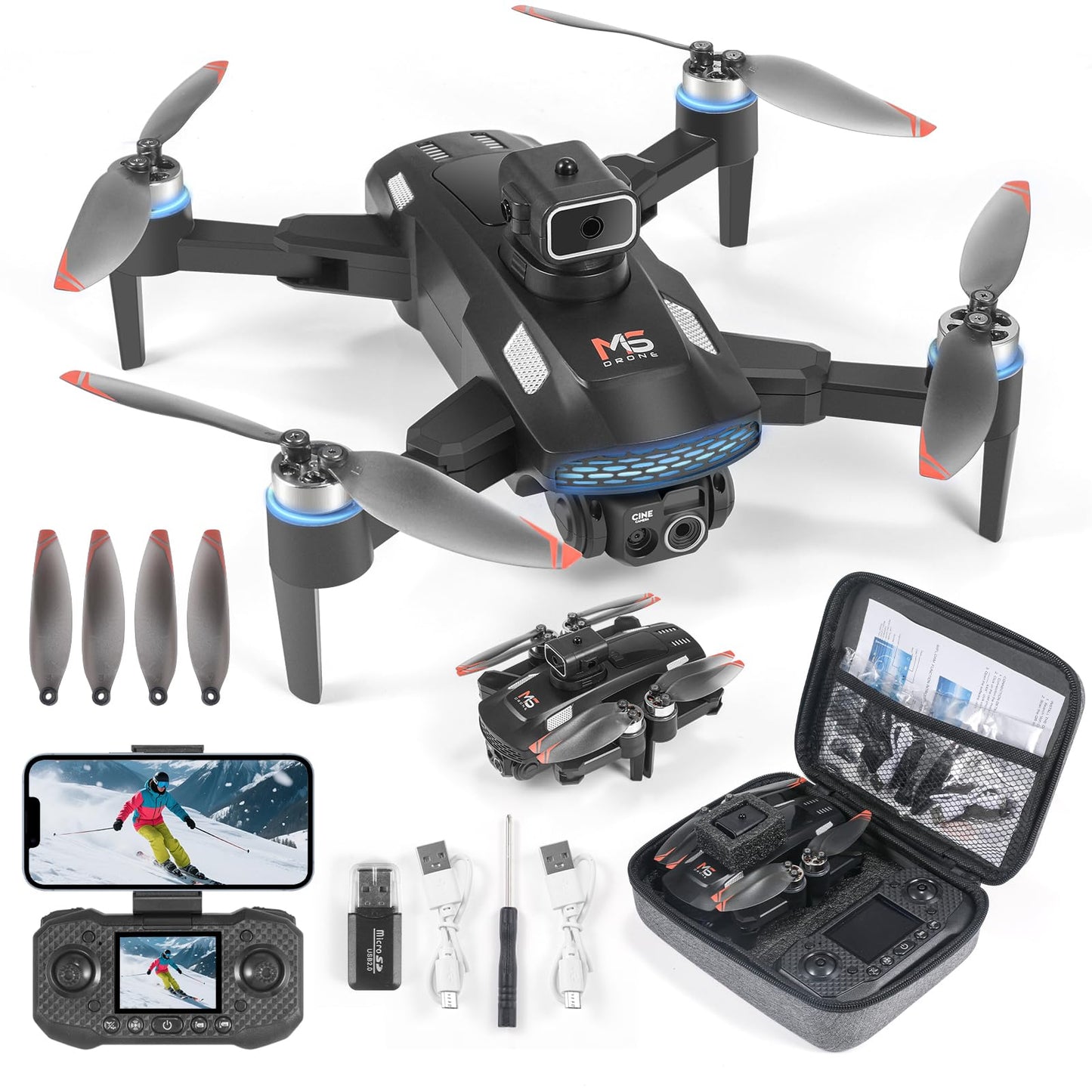 Faltbare FPV-Drohne, SchwarzM6