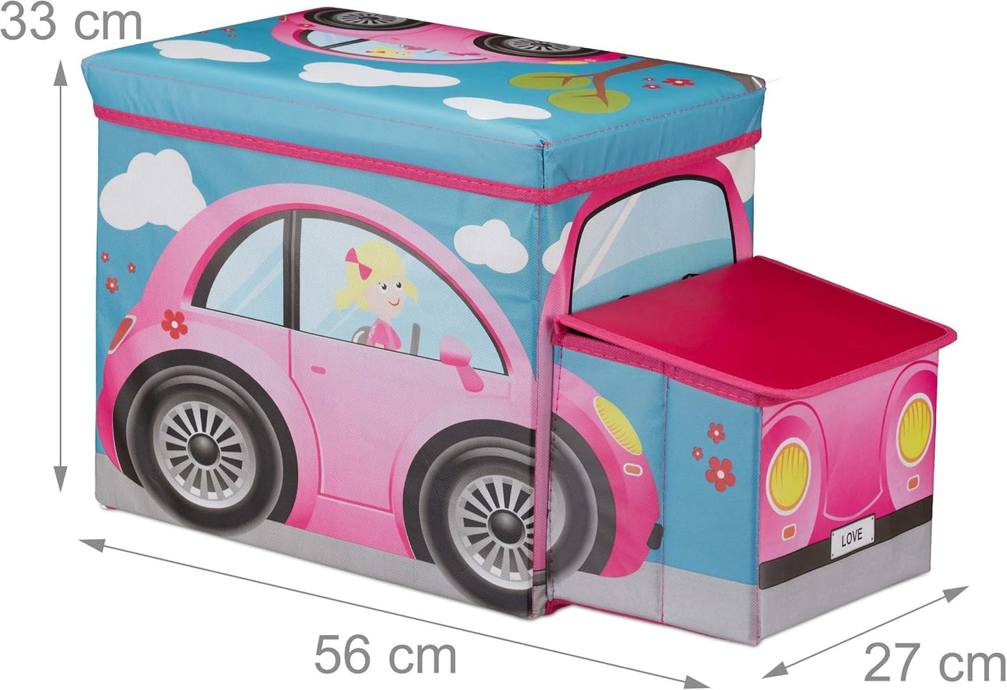Sitzbox für Kinder, Pinkes Auto