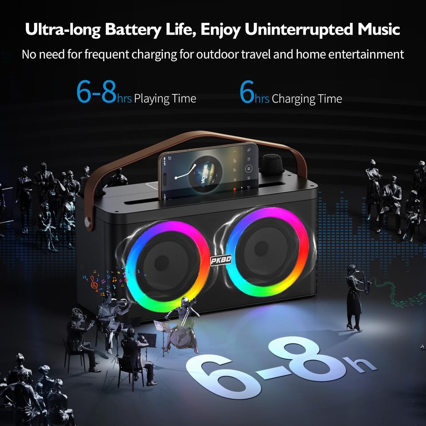 Karaoke-Maschine mit Bluetooth und 2 Mikrofonen