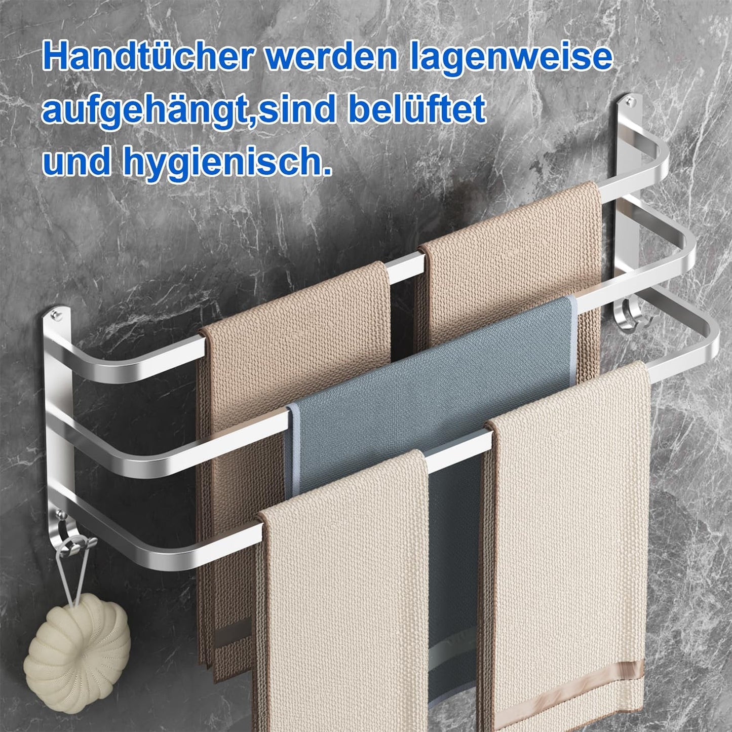 Handtuchhalter Set, Silber12 80CM