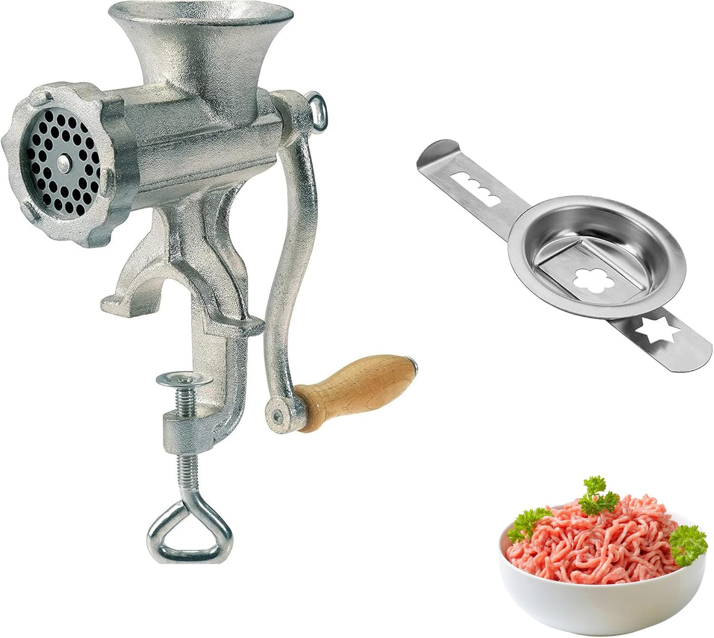 Fleischwolf-Set, Fleischwolf + Gebäckvorsatz Grösse 8