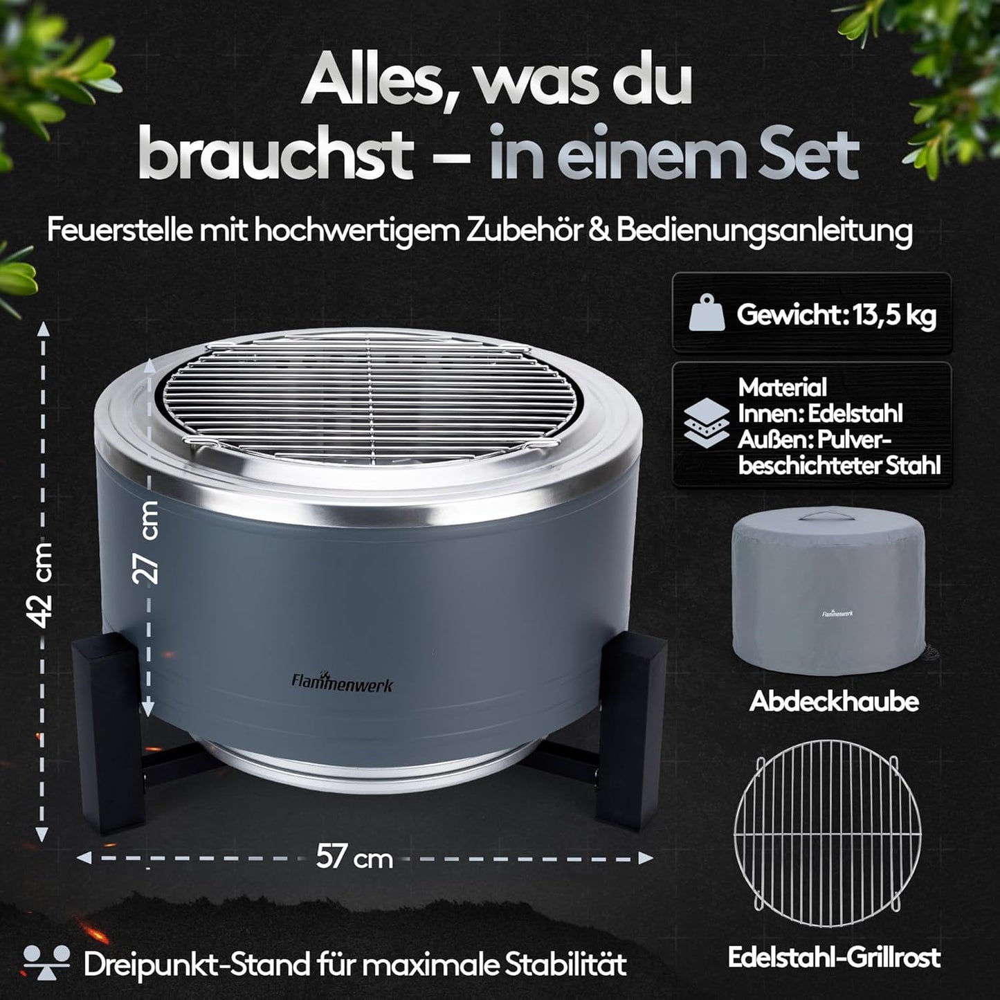 Rauchfreie Feuerschale