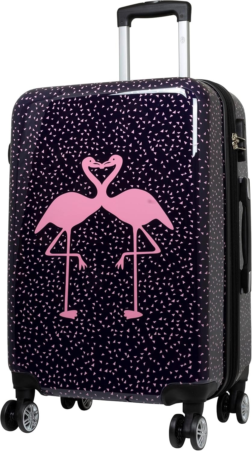3-teiliges Hartschalen-Kofferset mit Flamingo-Motiv, Kofferset 3-teilig Flamingo