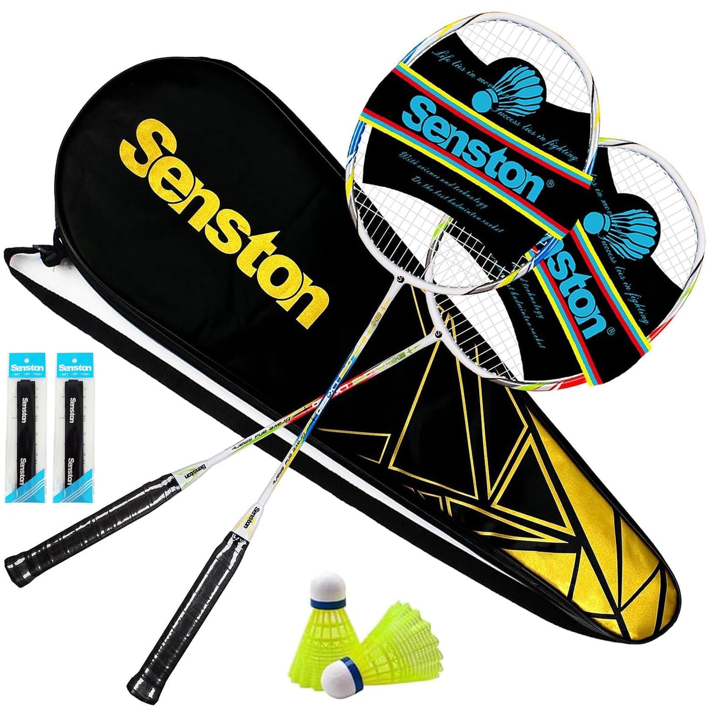 Badminton-Set mit Zubehör, Rot+Blau