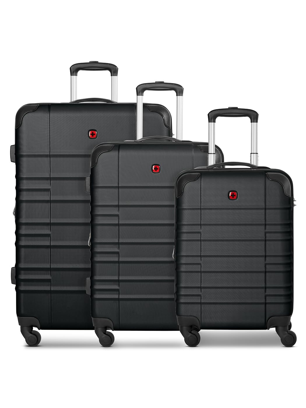Amplar Evo 4 Rollen Kofferset, Schwarz Kofferset + (3-teilig)